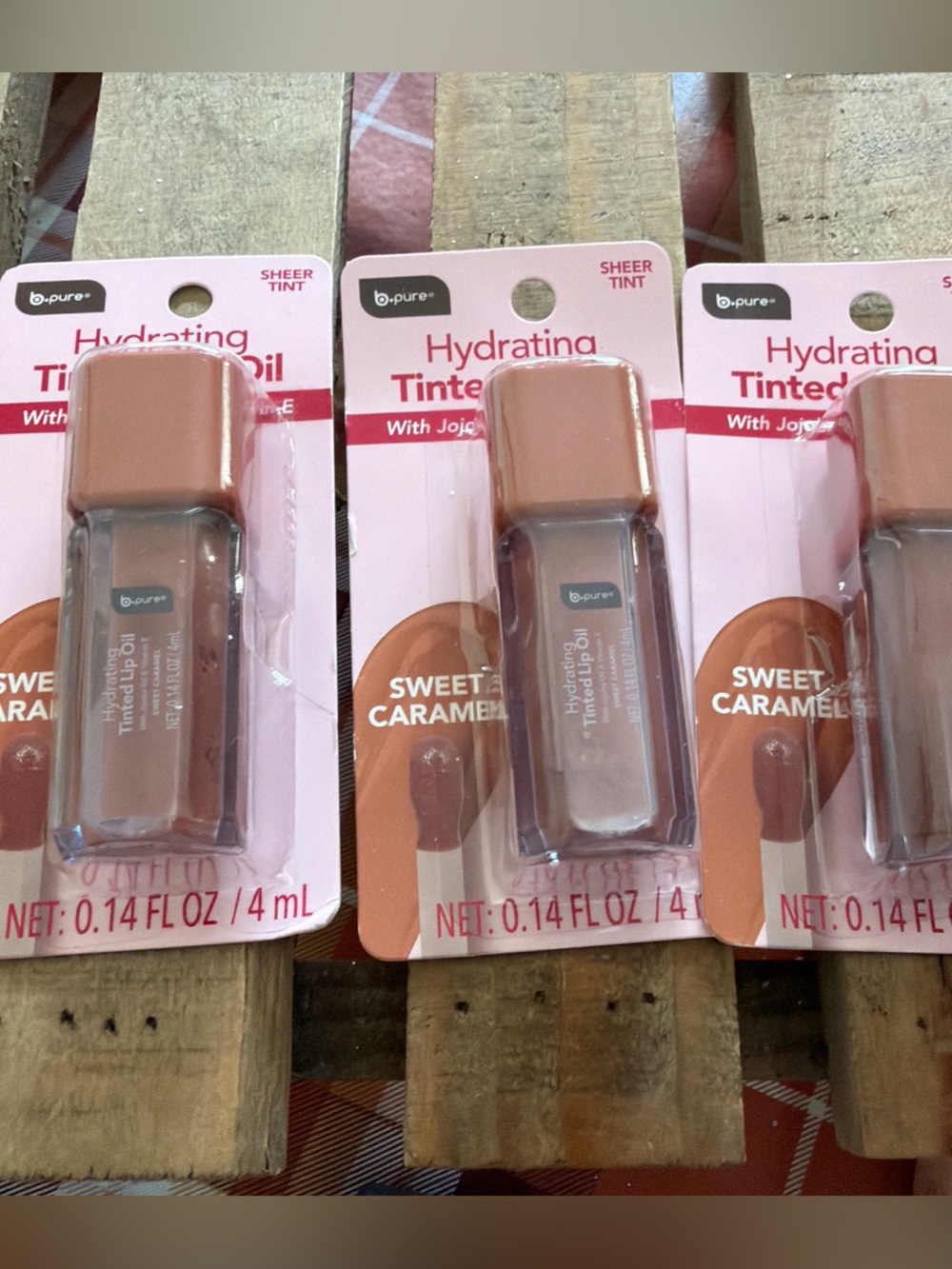 b pure Hydrating Tinted Lip Oil. Sweet Caramel Tinted Lip Oil 3-Pack NWT